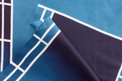 Panorama - Echappées bleues / tenugui - pièce textile 3